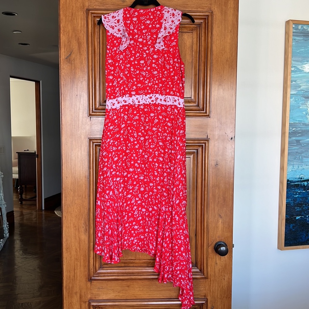 Red and lavender summer sun dress by Parker size 8. - Picture 4 of 7